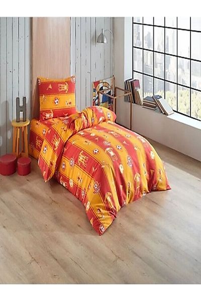 üntaş Üntaş fan yellow red single size duvet cover set gstaraftartek