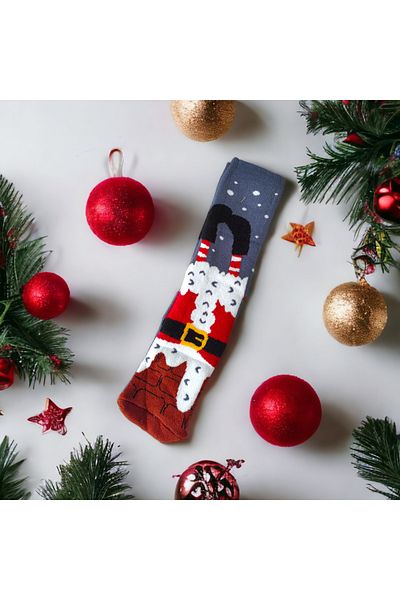 Sembol New Year Themed Women's Men's Towel Socks Christmas New Year Size 36-43