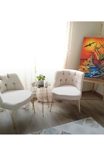ElizzanMobilya krem berjer 1+1 koltuk