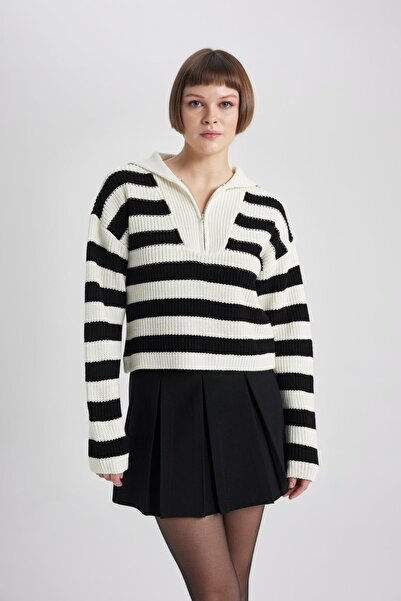 DeFacto Regular Fit Polo Collar Thessaloniki Fabric Sweater C1881ax23wn