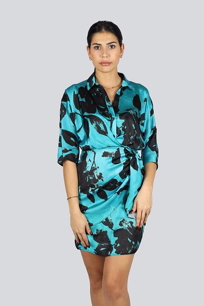 EXPLOSION Rochie turcoaz pentru utilizare zilnică, cu model, mărime mini, EXP57354-TURCOAZ