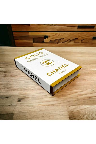 Saccura Decor White & Gold Book Box, Openable Decorative Book Box, Book Box