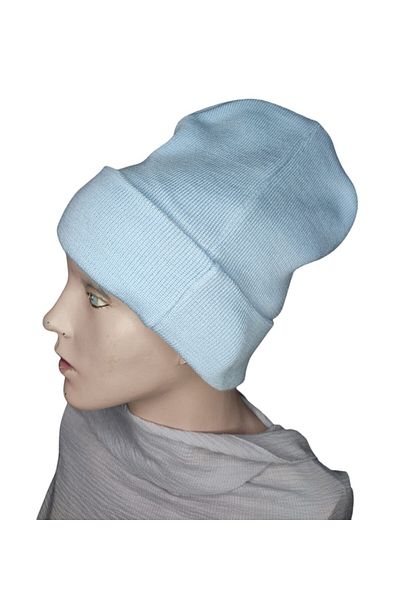 marufshop Унисекс есенно-зимна шапка с вълнена шапка от трикотаж за открито