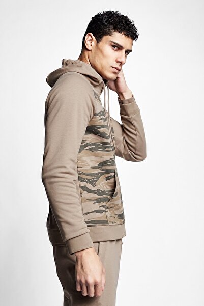 Lescon Taş Erkek Fermuarlı Kapüşonlu Sweatshirt 21n-1133