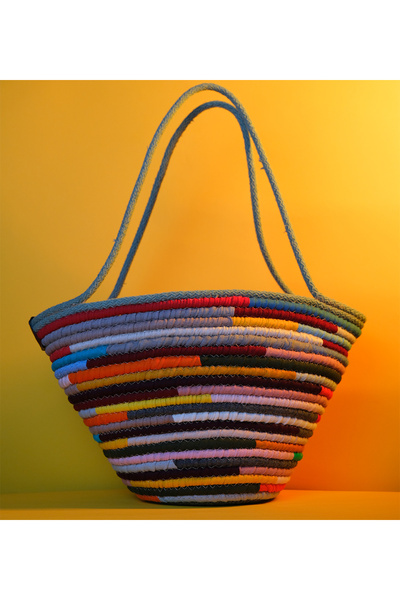 EZG Business Model de tricotat manual, design special, geantă de umăr colorat...