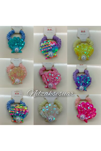 NİLZ Pullu İstiridye İncili Lastik Toka 1 adet