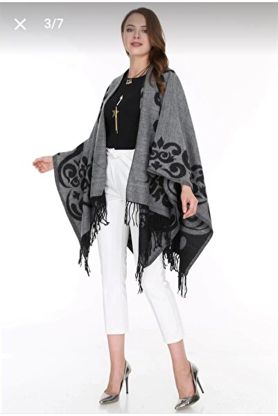 Nilbutik Women's Double Sided Shoulder Shawl Poncho