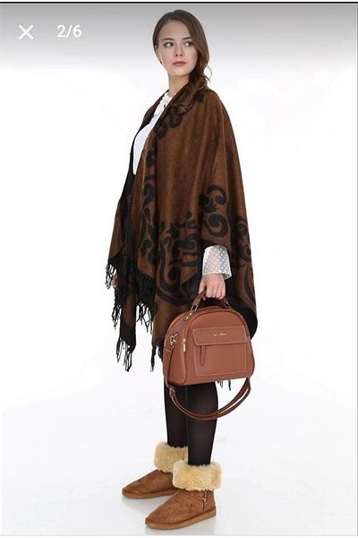 Nilbutik Women's Double Sided Shoulder Shawl Poncho