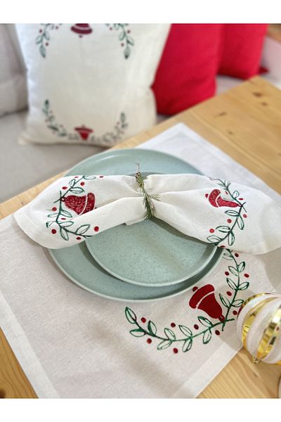 Allegorie.Co New Year's Custom Tree Print Handmade American Serving, Tableware Napkin and Pillowcase