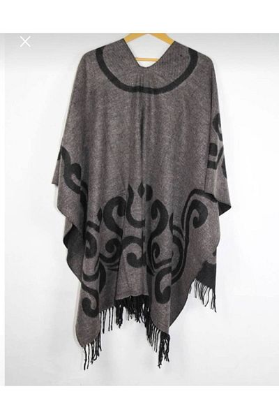 Nilbutik Women's Double Sided Shoulder Shawl Poncho