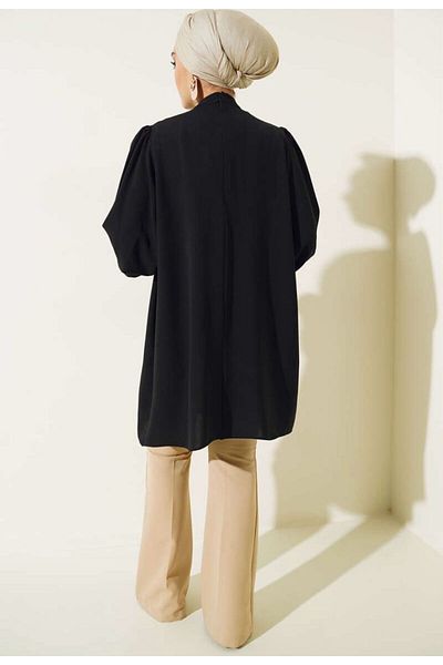 modasindoma WOMEN'S STONE DETAILED COLLAR TUNIC