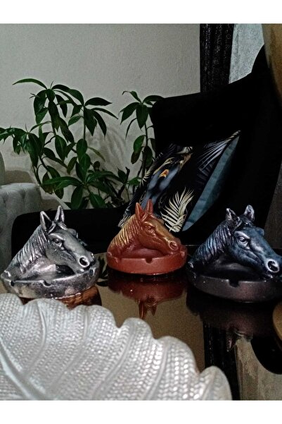 new and single Eşe Sevgiliye Kır At Figürlü Küllük Hediyelik Özel Günlerde Biblo Obje Kül Tablası Süs Eşyaları