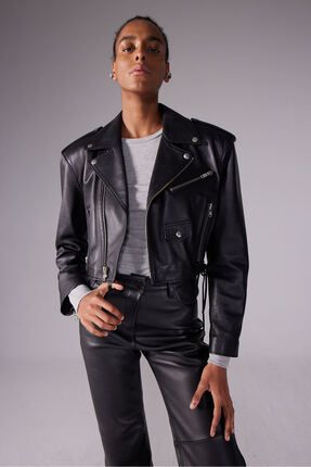 TRUGGS Newyork Gang Crop Leather Jacket Deri Ceket Fiyat Yorumlar Trendyol