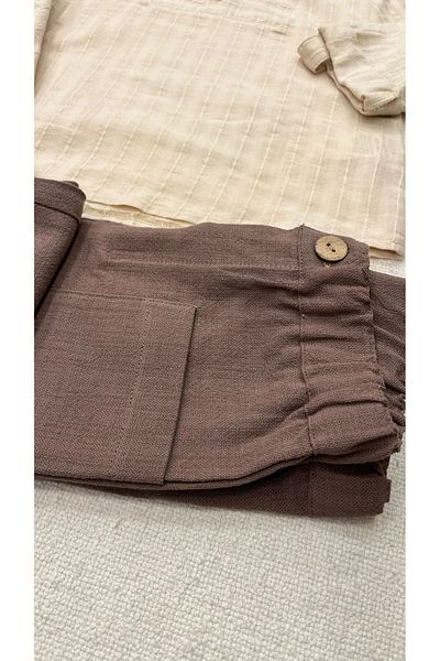PARK BEBE Долнище от кетем за момче franky, 100% памучен естествен плат