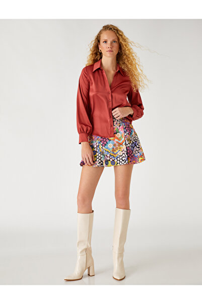 Koton Satinhemd mit langen Ärmeln