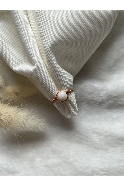 PelvedDesign Moon Stone Copper Adjustable Natural Stone Handmade Wire Ring