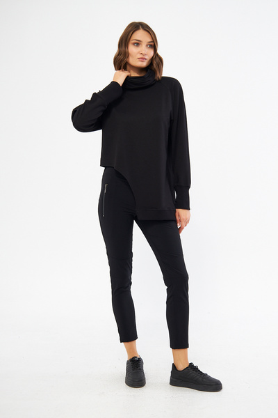 LAMANTE ASİMETRİK KESİM SİYAH SWEATSHIRT