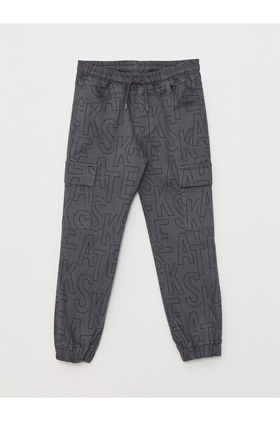LC Waikiki Lcw Kids Elastic Waist Printed Gabardine Boys Cargo Pants