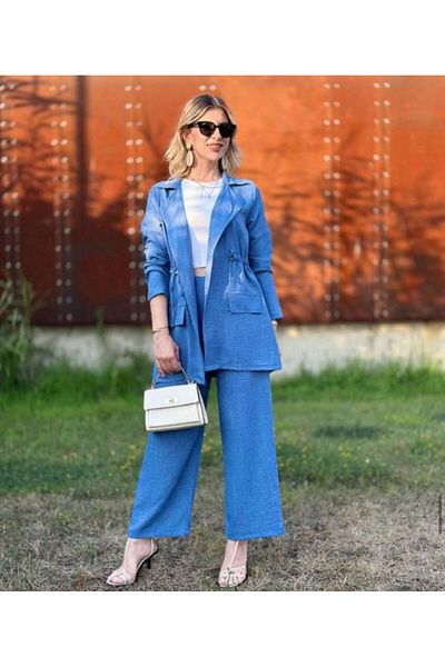 YILMAZBARMAZ WOMEN LINEN JACKET SUIT