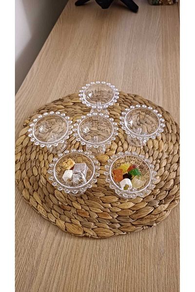 Dumans home Home 6 Pieces Beaded Turkish Delight Bowl Treat Serving Bowl Sugar Bowl Snack Bowl