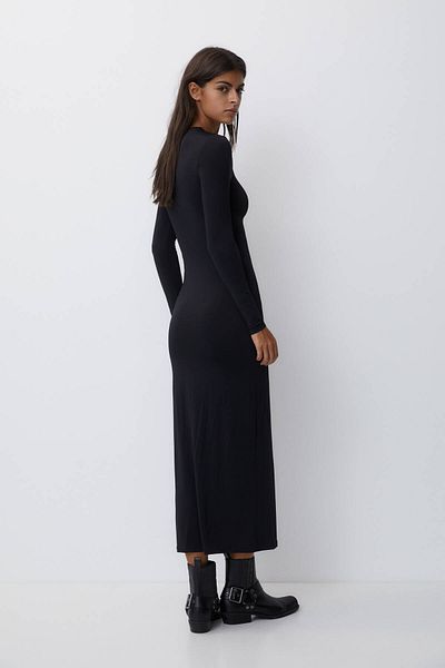 MaxiMor Women's Navy Blue Strap Gimped Dress Length 125 cm