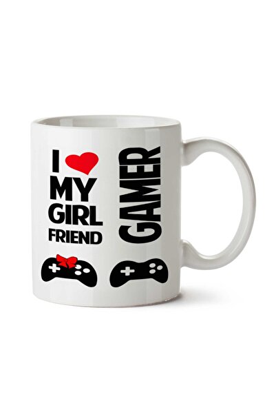 ART HEDİYE I Love My Girl Friends Gamer Two Sided Printed Mug