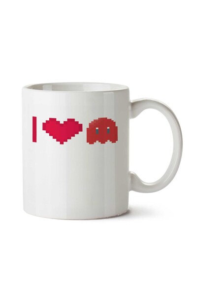 ART HEDİYE كوب I Love Pixel مطبوع على الجانبين