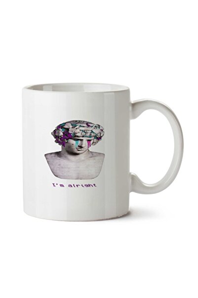 ART HEDİYE كوب Glitch Vaporwave الجمالي المطبوع على الجانبين