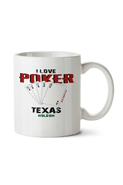 ART HEDİYE كوب مطبوع على الجانبين من I Love Poker