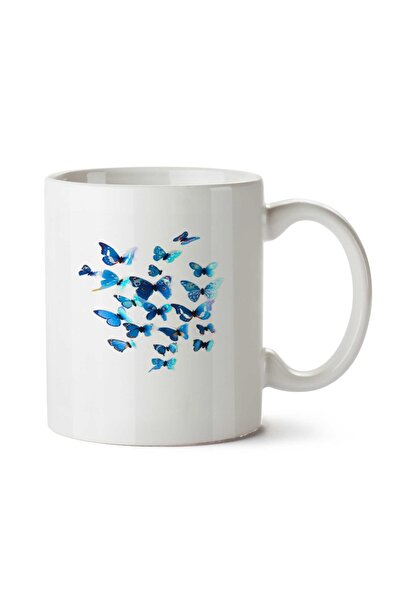 ART HEDİYE كوب بطبعة فراشات 4 فراشات على الجانبين