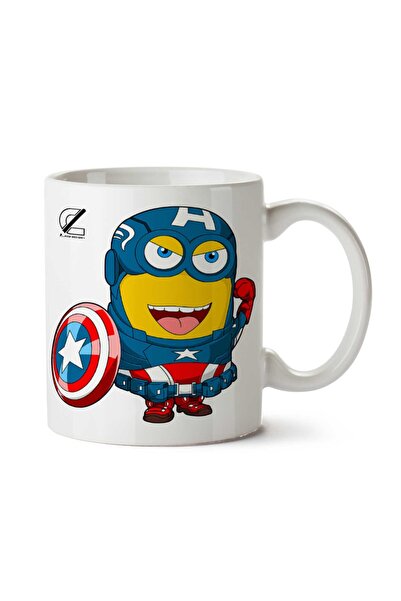 ART HEDİYE كوب كابتن أمريكا مينيونز مطبوع على الجانبين