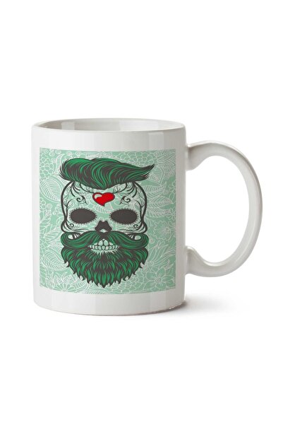 ART HEDİYE كوب CAVEIRA BARBUDA 3 جمجمة مطبوع على الجانبين