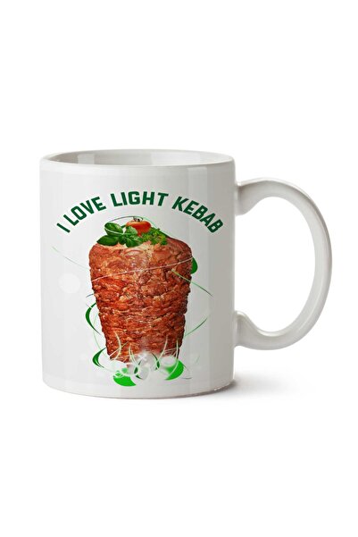 ART HEDİYE كوب I Love Light Kebab مطبوع على الجانبين