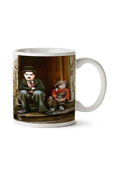 ART HEDİYE كوب تشارلي شابلن للأطفال مطبوع على الجانبين