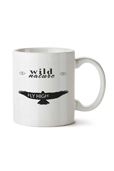 ART HEDİYE كوب مطبوع على الجانبين من Fly High