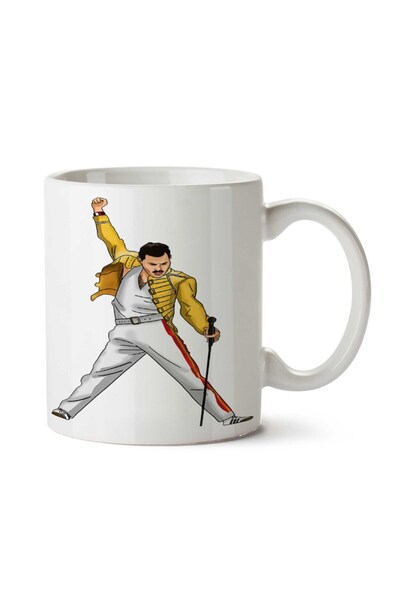 ART HEDİYE كوب فريدي ميركوري كوين روك مطبوع على الجانبين