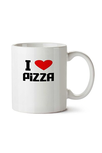 ART HEDİYE كوب I LOVE PIZZA مطبوع على الجانبين