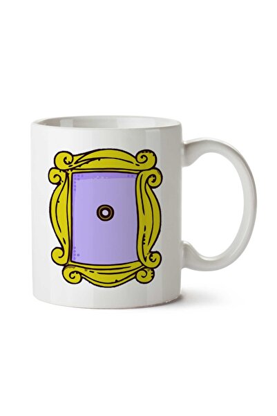 ART HEDİYE كوب فريندز مرآة بإطار ثقب الباب مطبوع على الجانبين