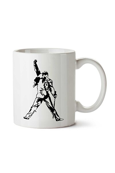 ART HEDİYE كوب فريدي ميركوري أسود مطبوع على الجانبين