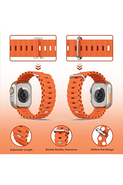 mimtec Apple Watch Uyumlu 38mm 40mm 41mm 1/2/3/4/5/6/se/7/8/9 Kordon Ocean Loop Kordon