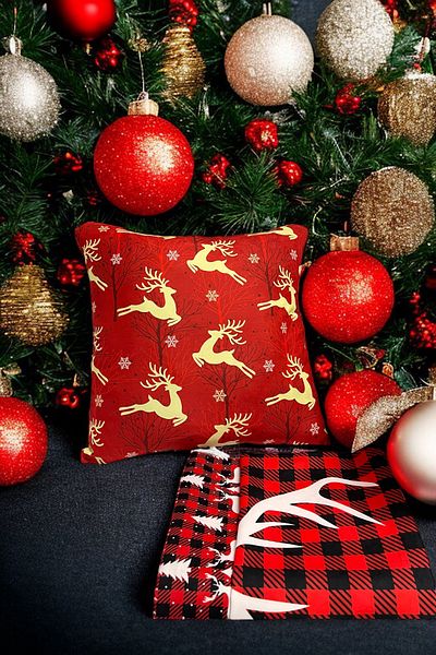 tarzınısec Pernă decorativă cu fermoar cu tema de Anul Nou (45*45cm) Model48