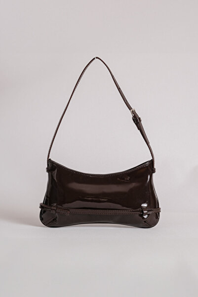 Çantacımstore Geantă de damă Jacqs din piele lacuată maro amar