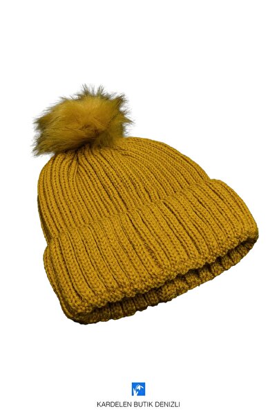 Kardelen Butik Denizli Căciulă de schi cu pompon și căldură groasă pentru femei