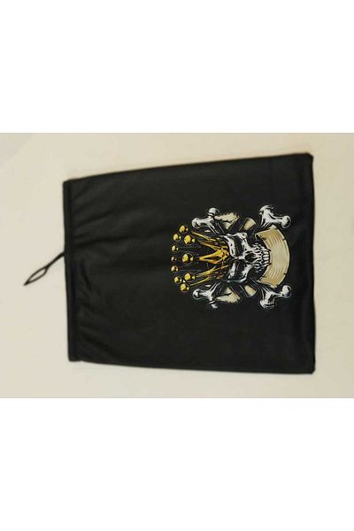 Betülce Unisex Multi-Purpose Winter Fleece Neck Collar Beanie Yellow Skull Emblem neck collar