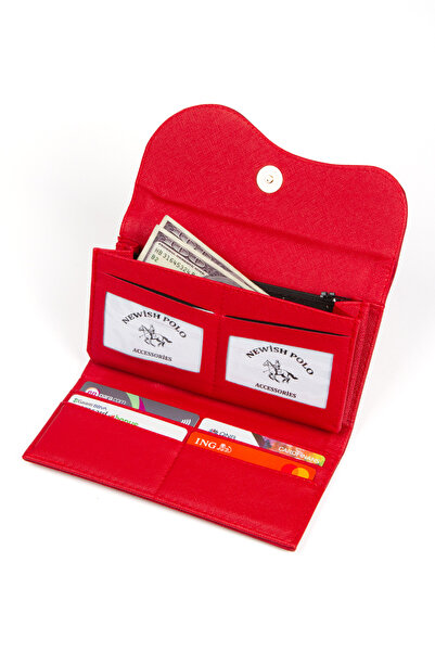 Newish Women's Vegan Leather Wallet Card Holder with Paper and Coin Compartment