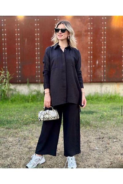 modasindoma WOMEN'S TWO SUIT WITH POCKET DETAIL
