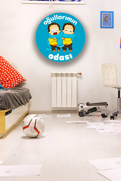 Nod Model de pictură pentru cameră pentru băieți gemeni, ornament de perete ușă din lemn, decor pentru copii gemeni