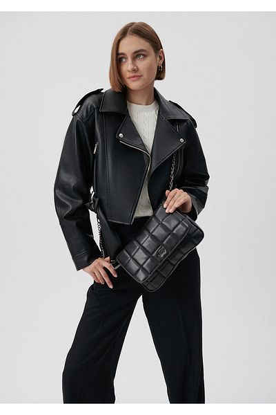 Mavi Quilted Black Bag with Chain Strap Detail 1910570-900