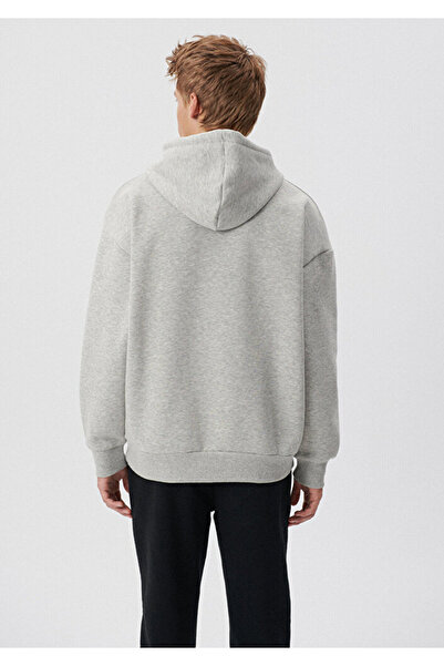 Mavi Kapüşonlu Gri Basic Sweatshirt 0610062-80196