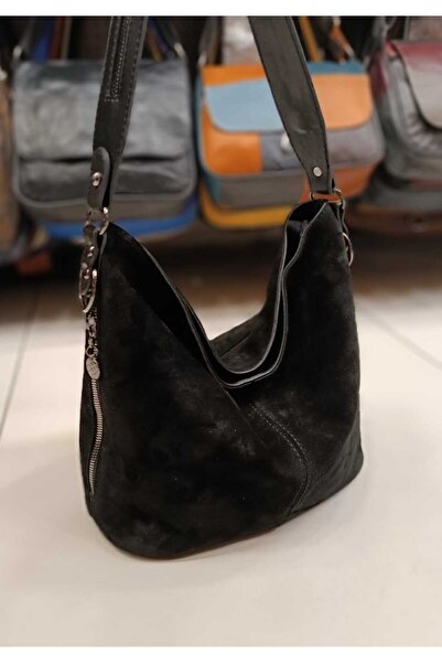 Sellona Bags Kadın, Süet Hakiki Deri, Yumuşak, Salaş Omuz Çantası